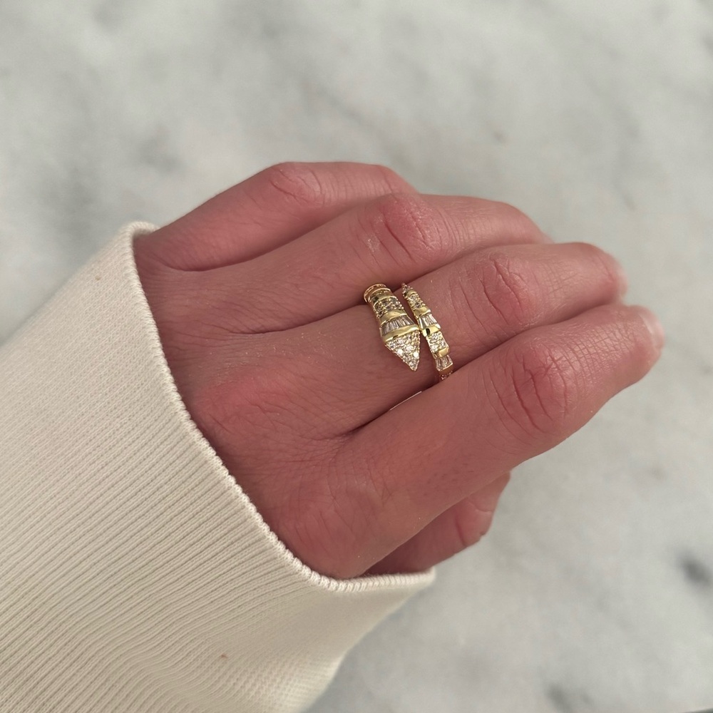 Gold Crystal Snake Wrap Ring 

Brand New - Picture 2 of 5